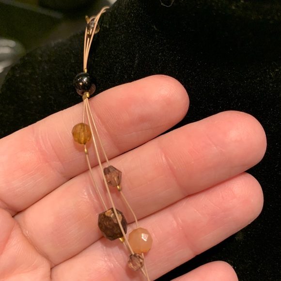 Chico's Animal Print Pendant Beaded‎ Wire Necklace - Picture 5 of 6